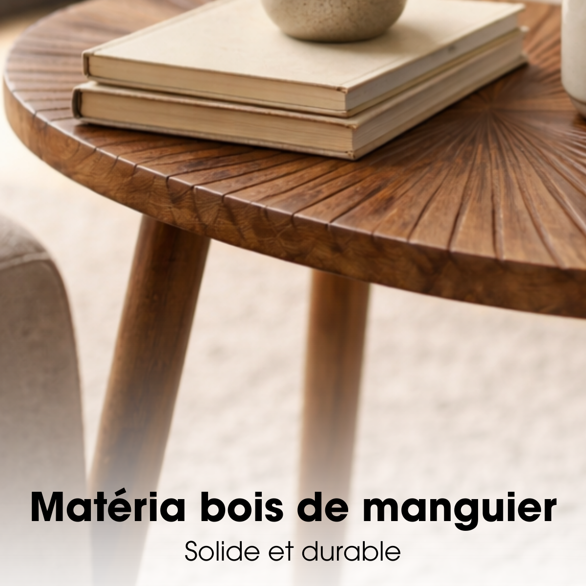Table D'appoint POMANTE brun foncé, MICA DECORATIONS
