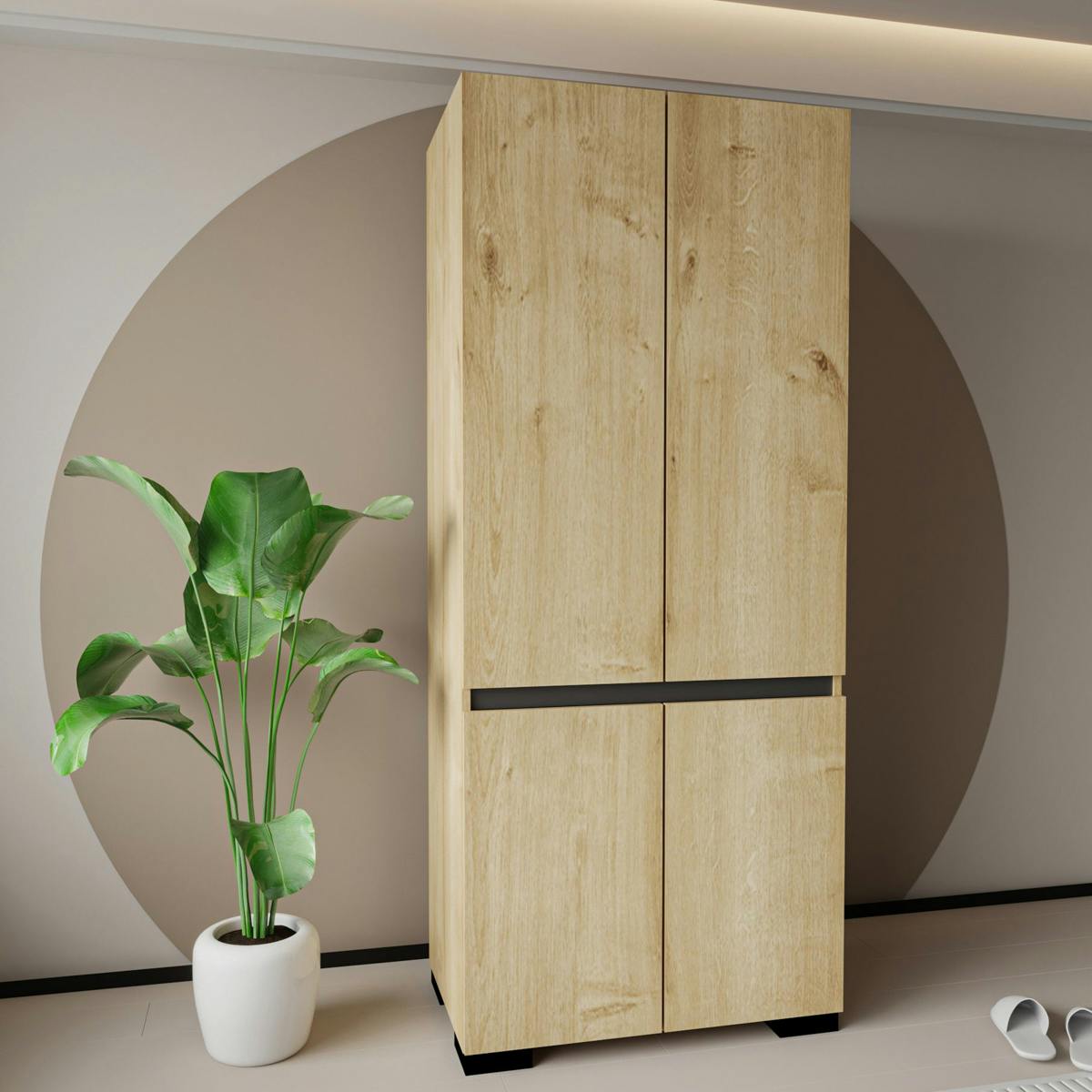 Armoire 2 portes - 2 penderies BYRON chêne, PIER IMPORT