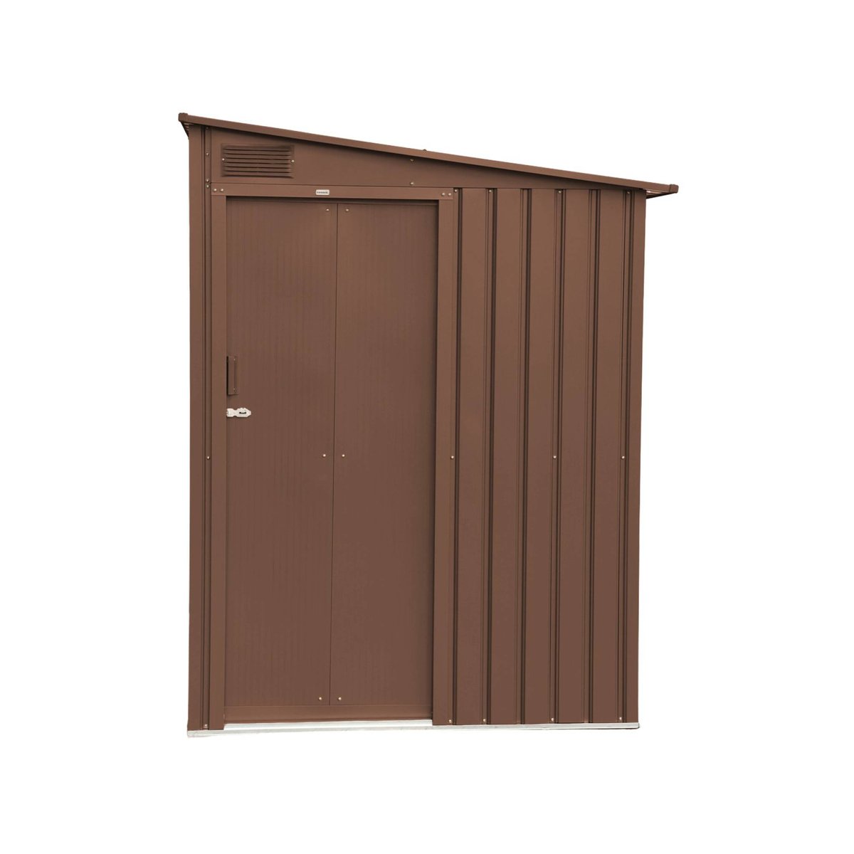 Abri de jardin adossable acier galvanisé 2,91m² avec porte coulissante et kit d'ancrage BRAY terracotta, SWEEEK