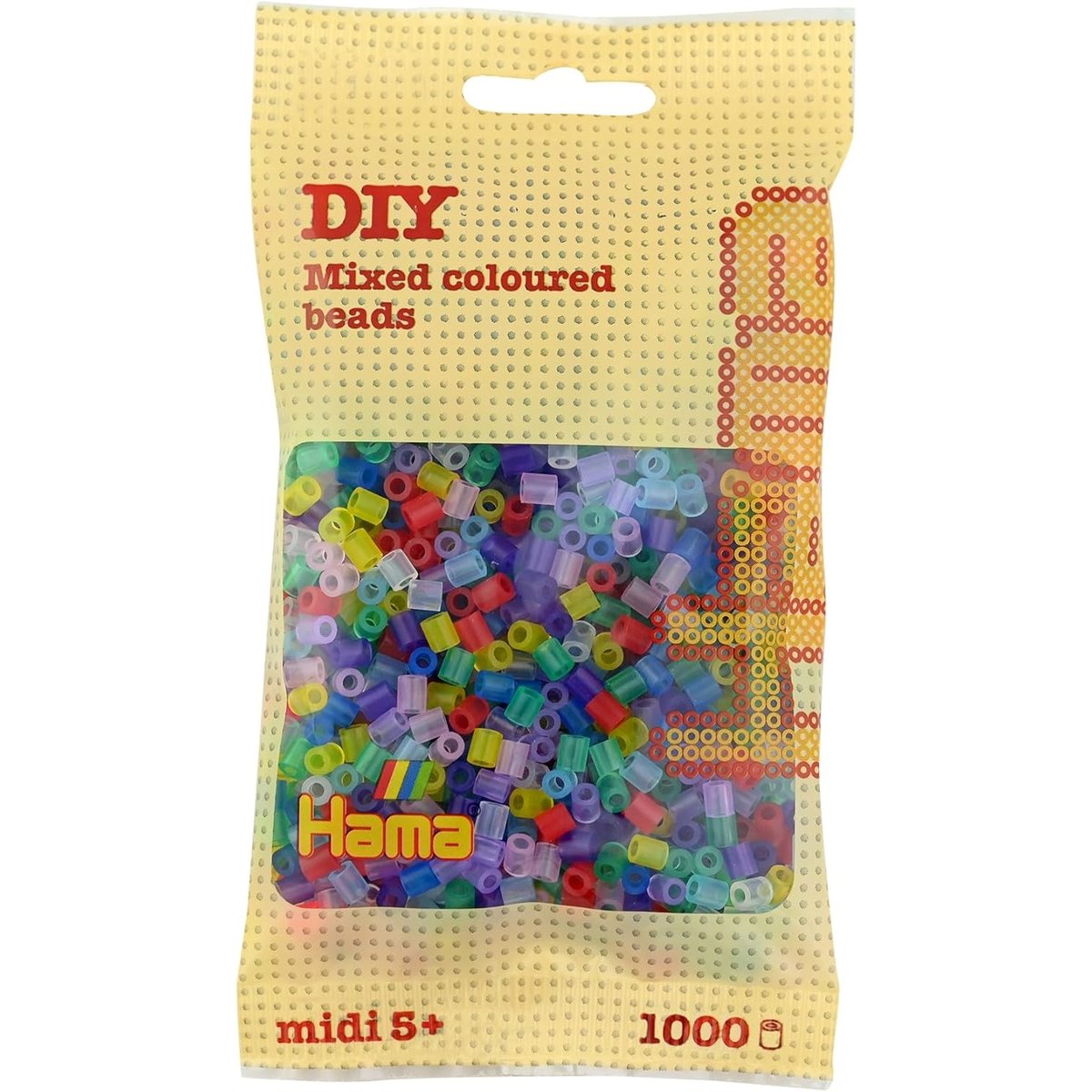 Sachet 1000 perles plastique Midi Transp mix beige, HAMA