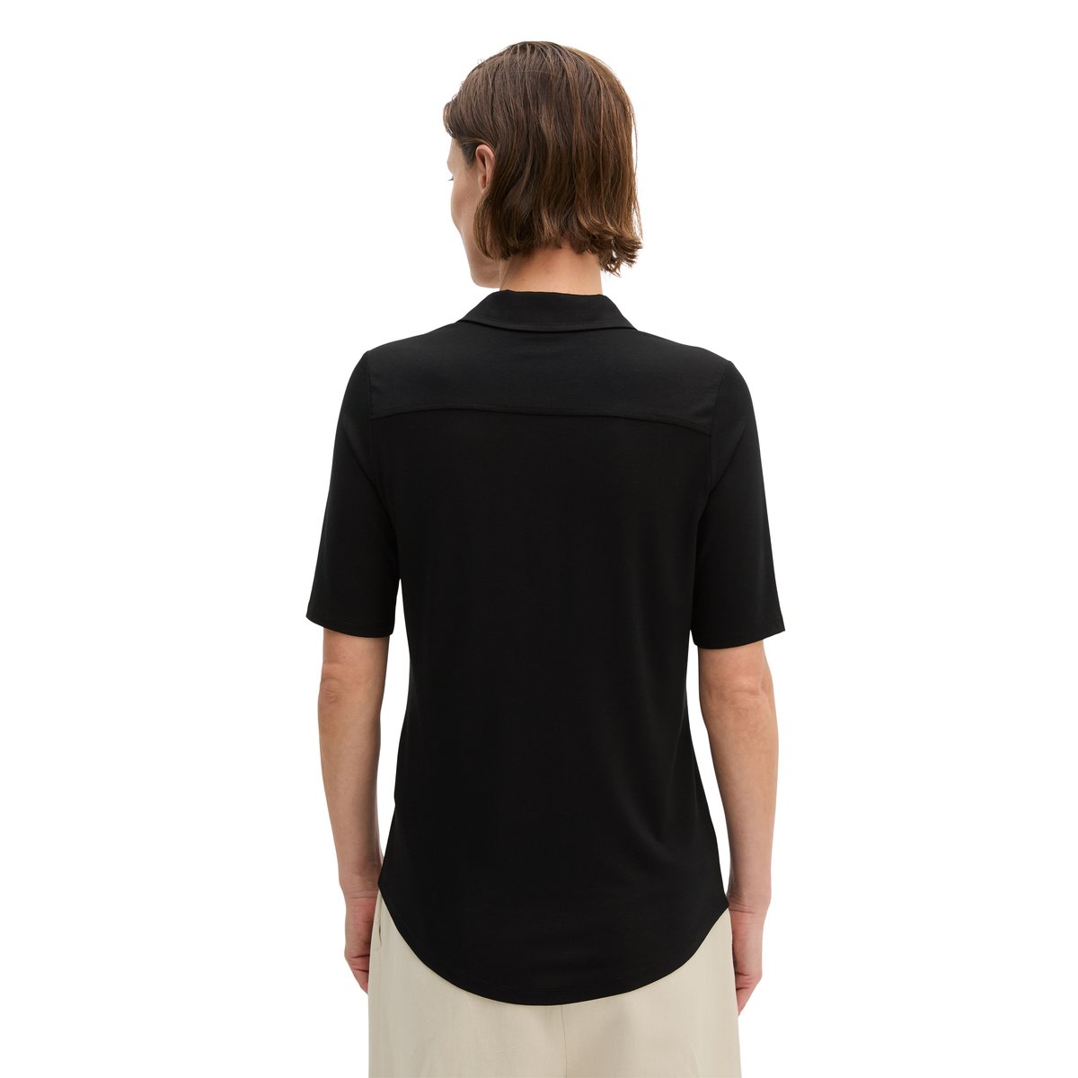 Blouse en jersey regular en LENZING™ ECOVERO™ noir, MARC O'POLO