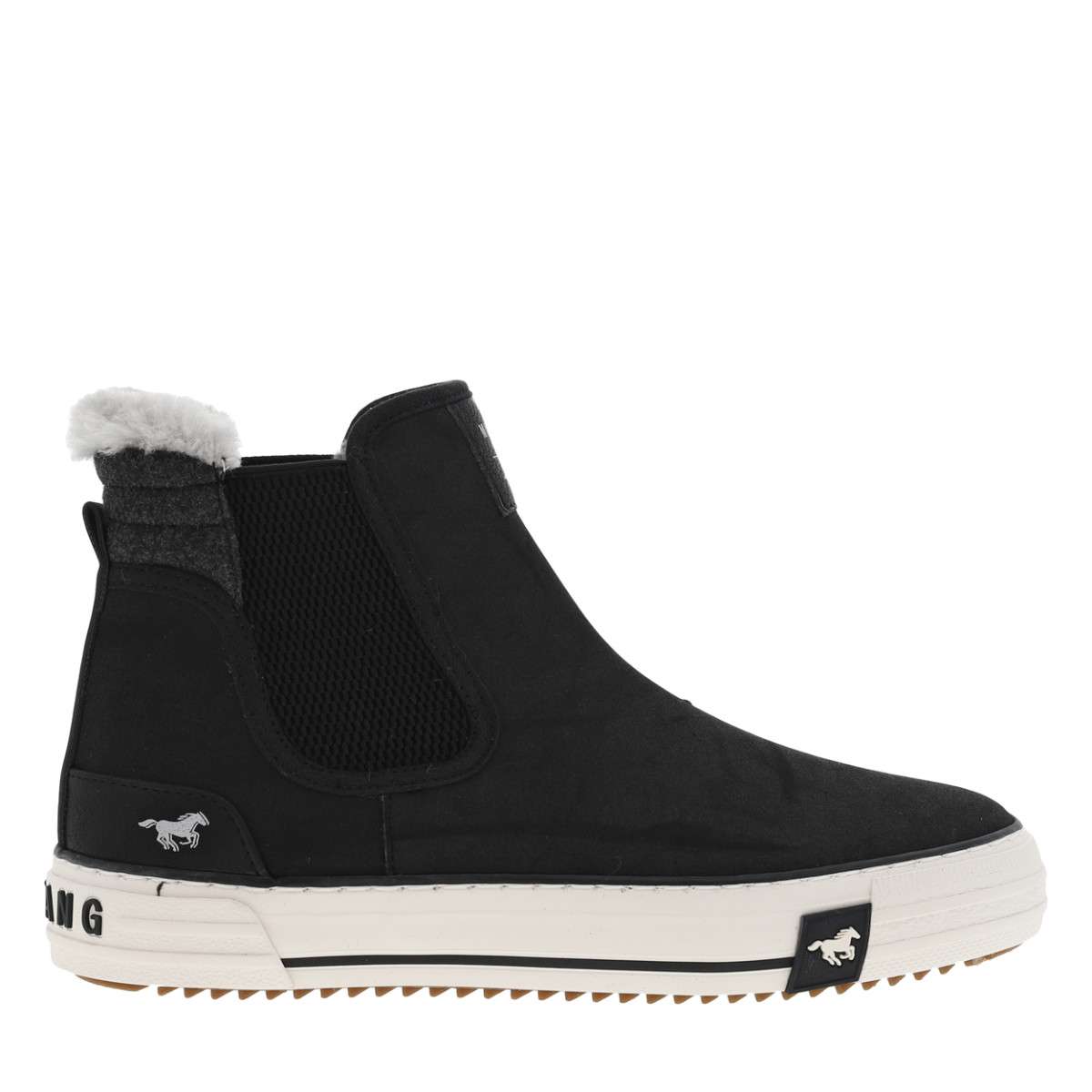 Boots talon plat noir, MUSTANG