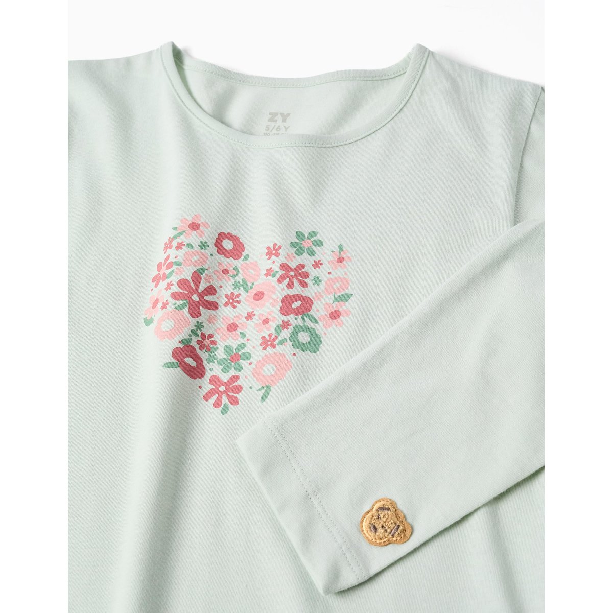 Pyjama à manches longues et imprimé fleurs vert, ZIPPY
