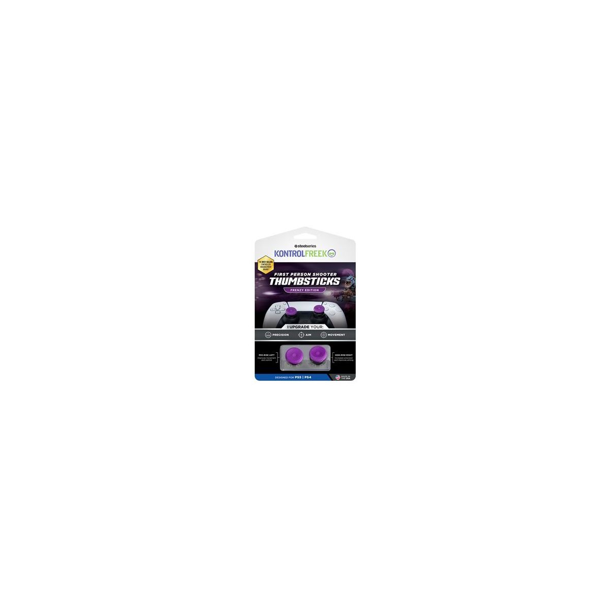 Accessoire manette FPS Frenzy Purple/Black - PS5 couleur unique, STEELSERIES