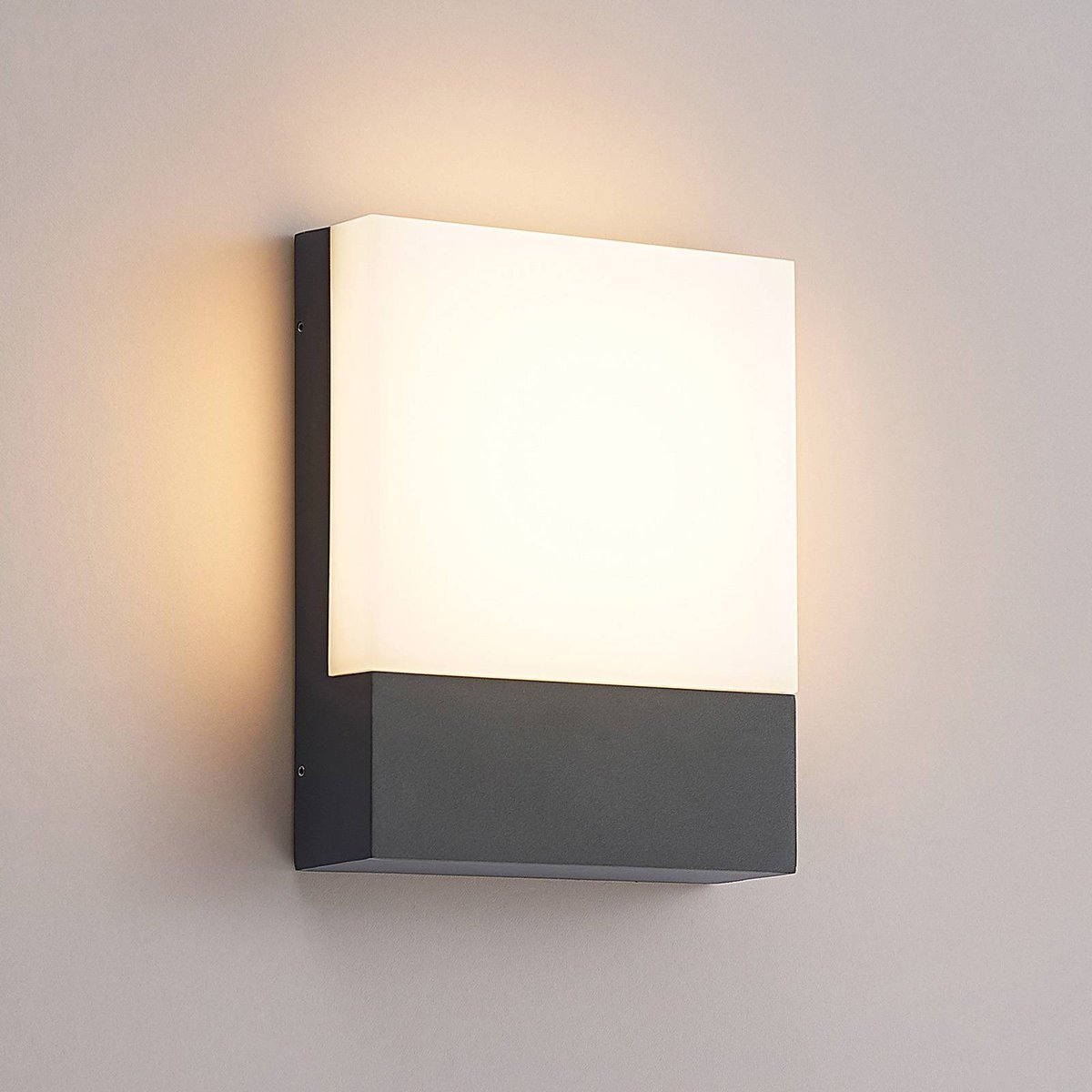 Applique extérieure en aluminium moderneLED gris foncé, blanc, LINDBY