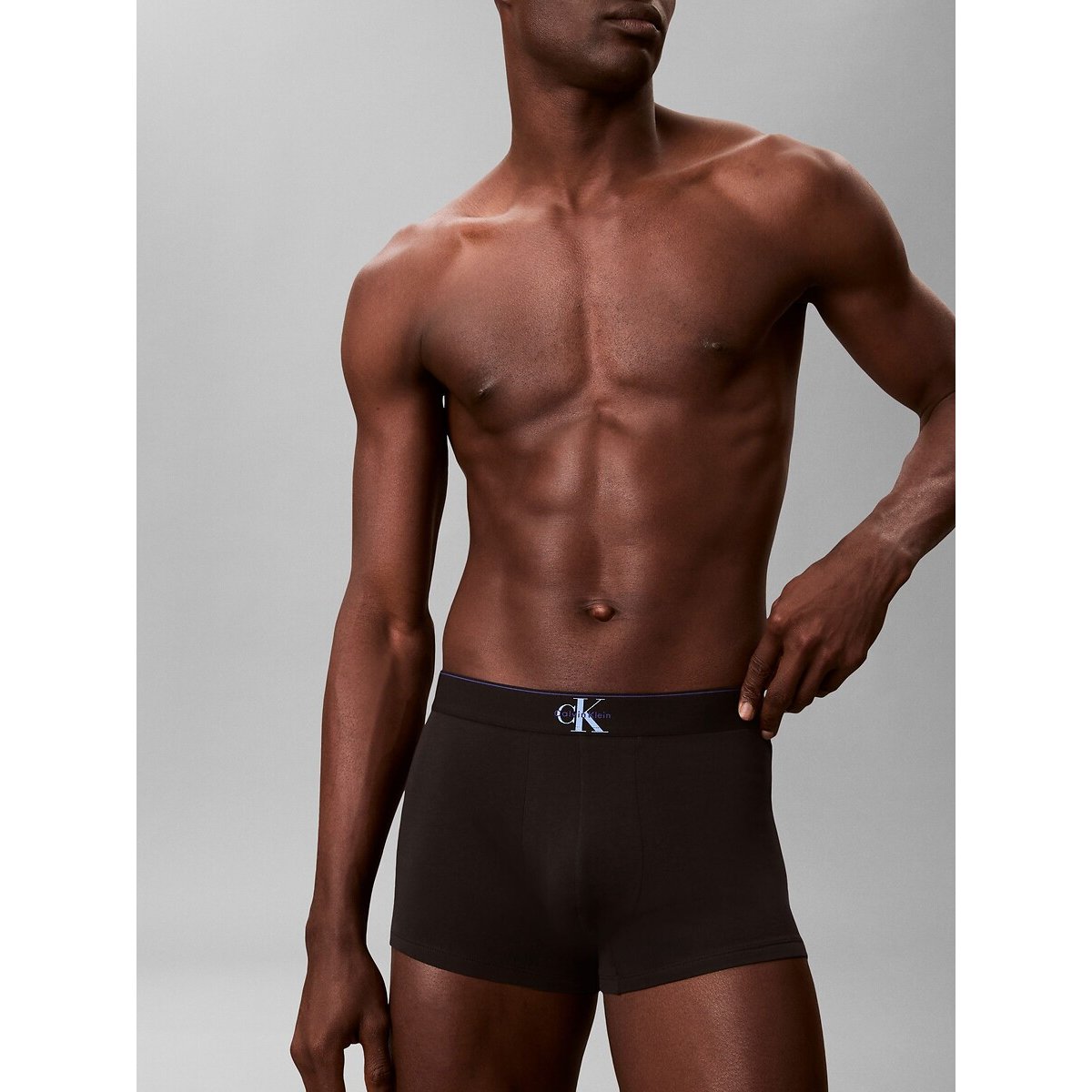 Lote de 3 boxers lisos preto + azul-marinho + azul, CALVIN KLEIN UNDERWEAR