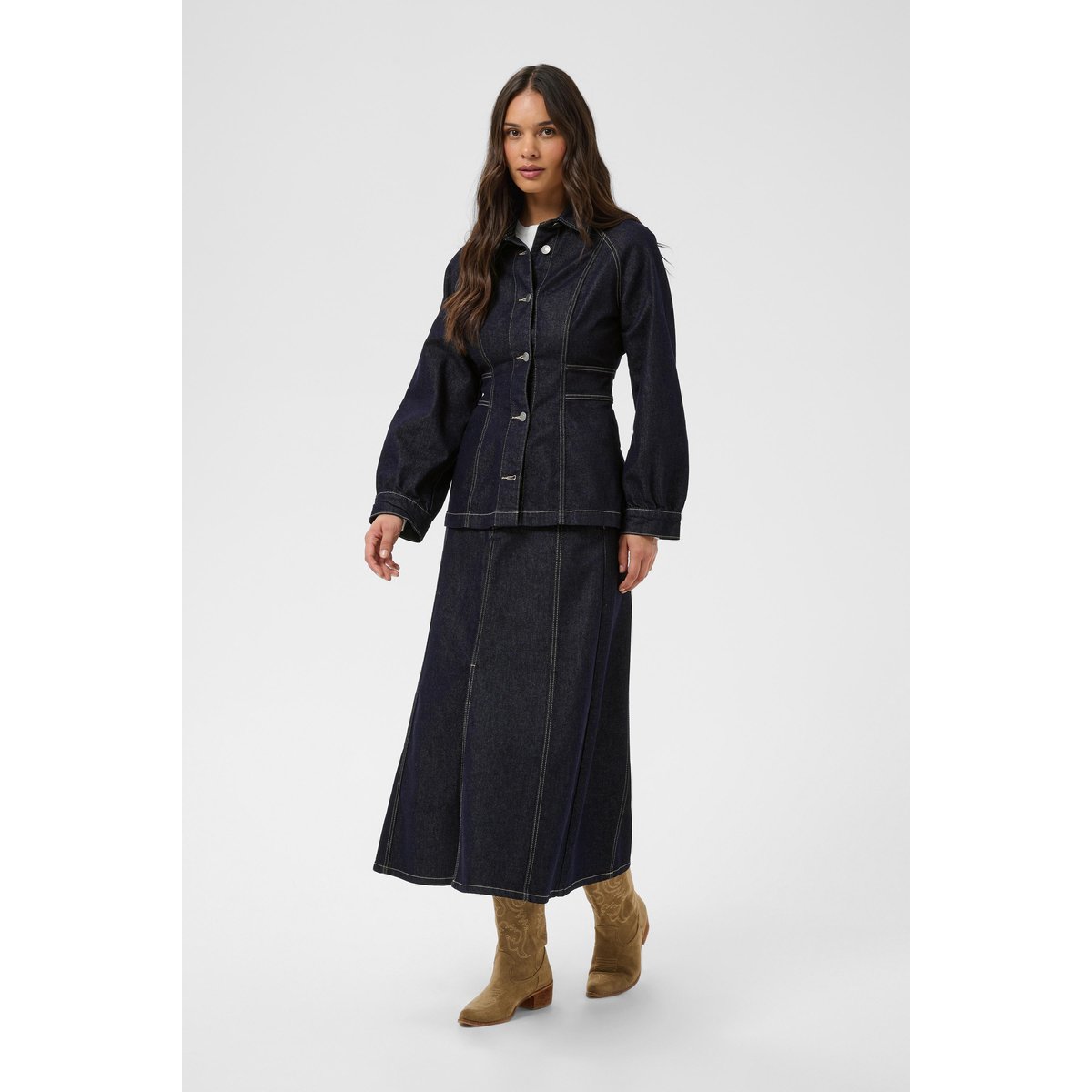 Chemise en jean bleu dark blue unwashed denim, KAFFE