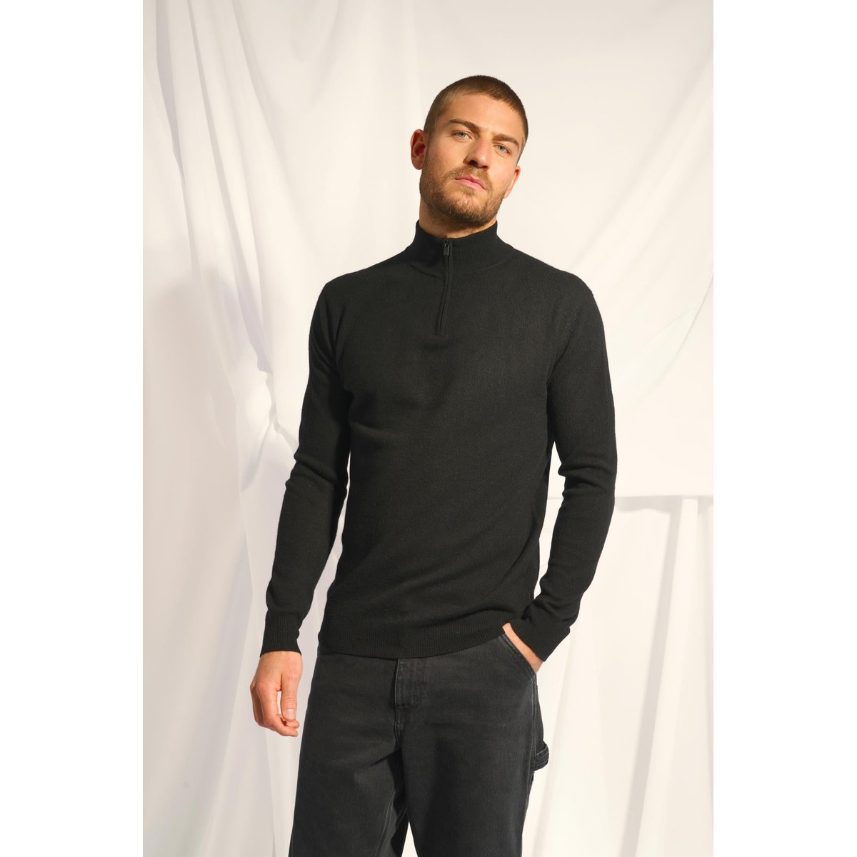 Pull Camionneur Noir Bradley noir, JUST CASHMERE