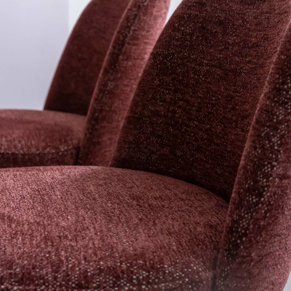 Lot de 2 chaises en tissu et métal VILMA rouge, MADE IN MEUBLES
