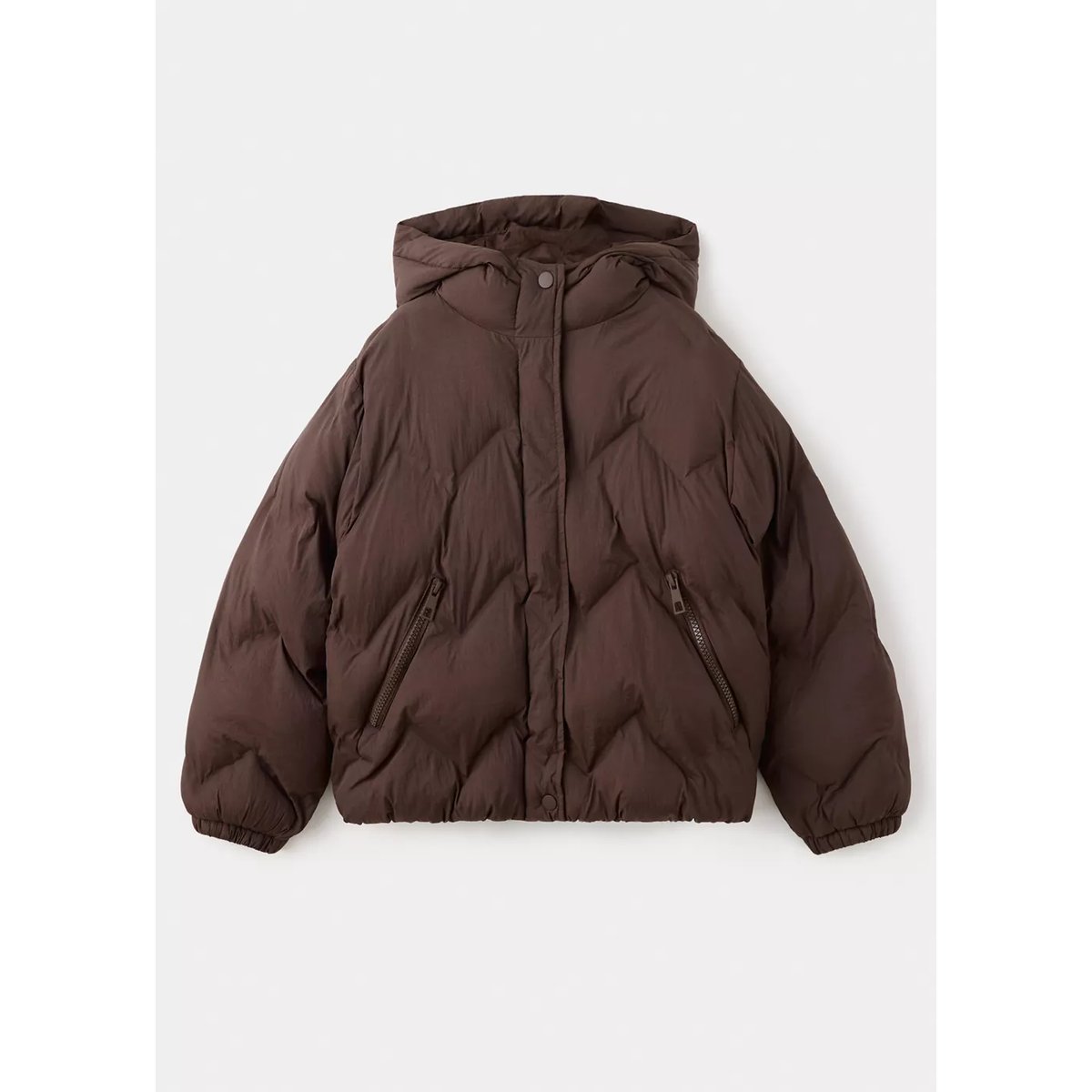 Anorak matelassé à capuche marron, MANGO KIDS