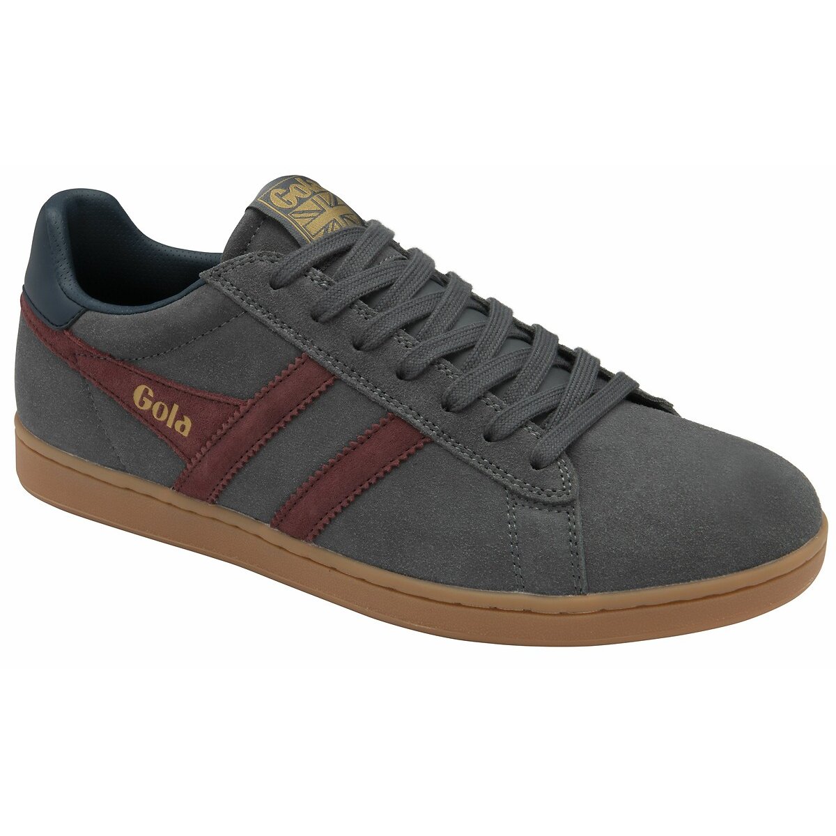 Baskets cuir Equipe II Suede gris foncé/bordeaux, GOLA