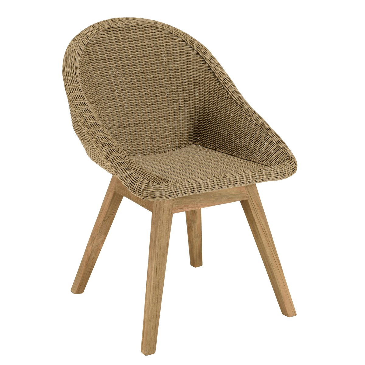 Chaise de jardin arrondie résine tressée beige (lot de 2) MANY beige, PIER IMPORT