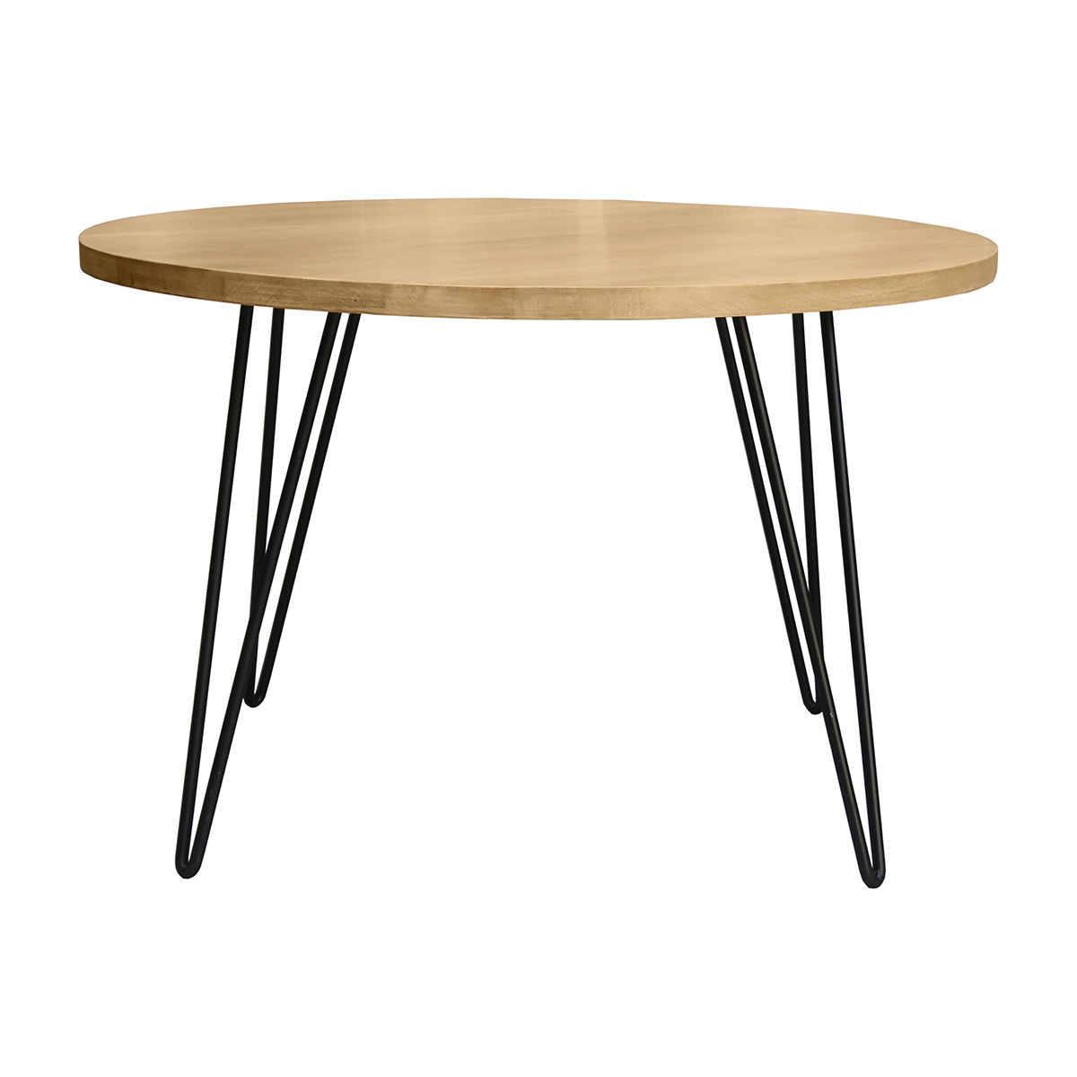 Table à manger ronde en bois manguier massif D116 cm VIBES naturel, MILIBOO