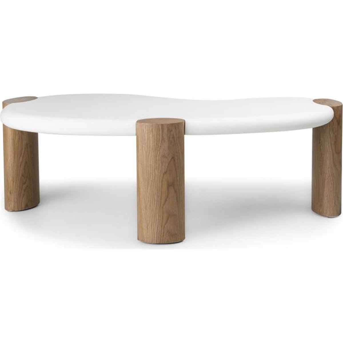 Table basse organique OBUO blanc et noyer, RECOLLECTION