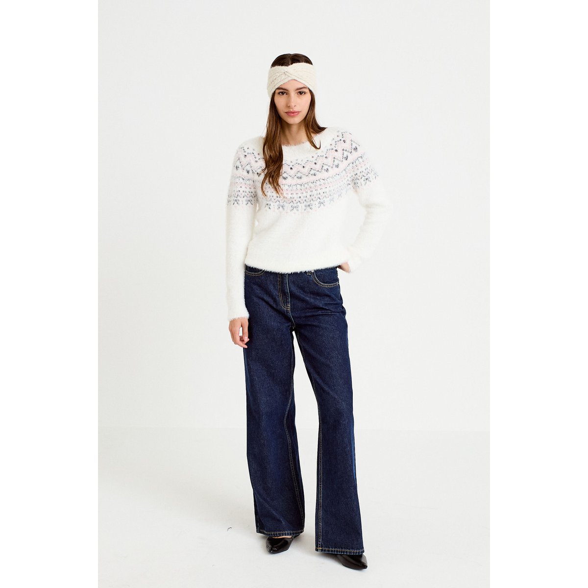 Pull manches longues ecru, CACHE CACHE
