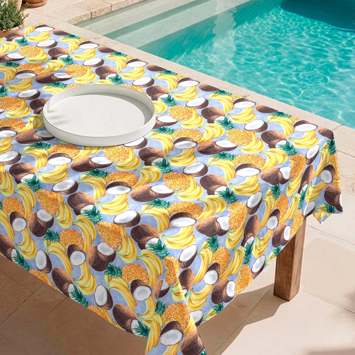 Nappe anti-taches Frutrop - 100% coton - pourpre, NAF NAF HOME