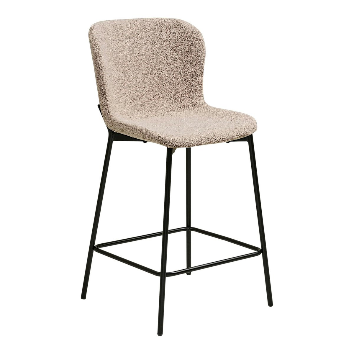 Chaise de bar en tissu bouclette (lot de 2) BERLIN beige, PIER IMPORT
