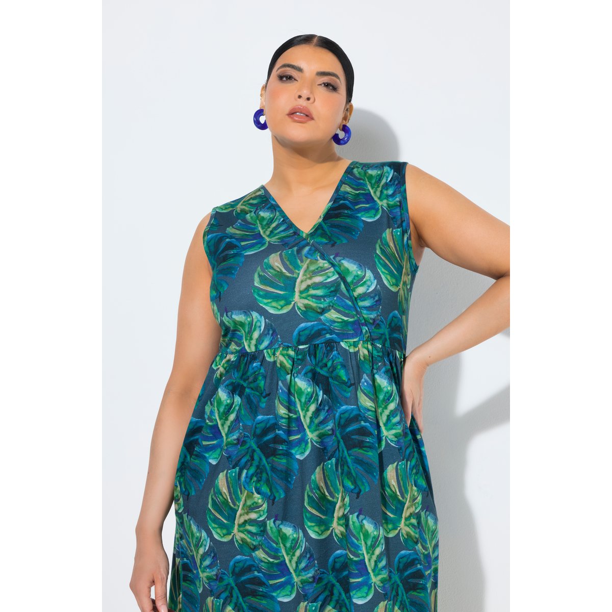 Robe midi en jersey marine, ULLA POPKEN