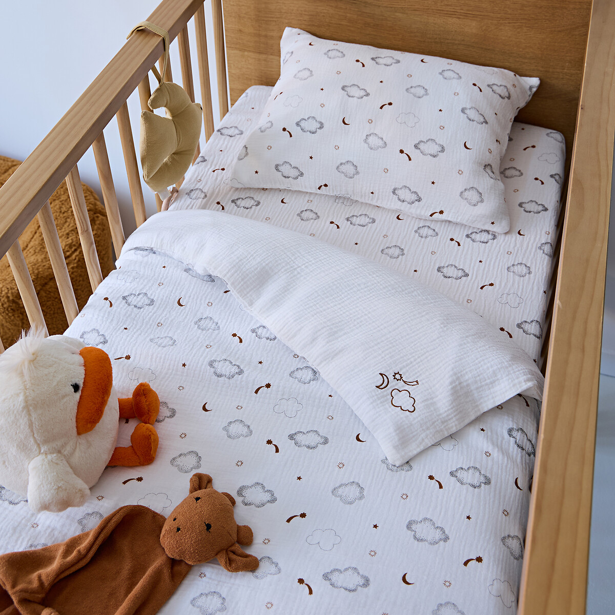 Housse de couette bébé, gaze de coton, Nieva ecru, LA REDOUTE INTERIEURS