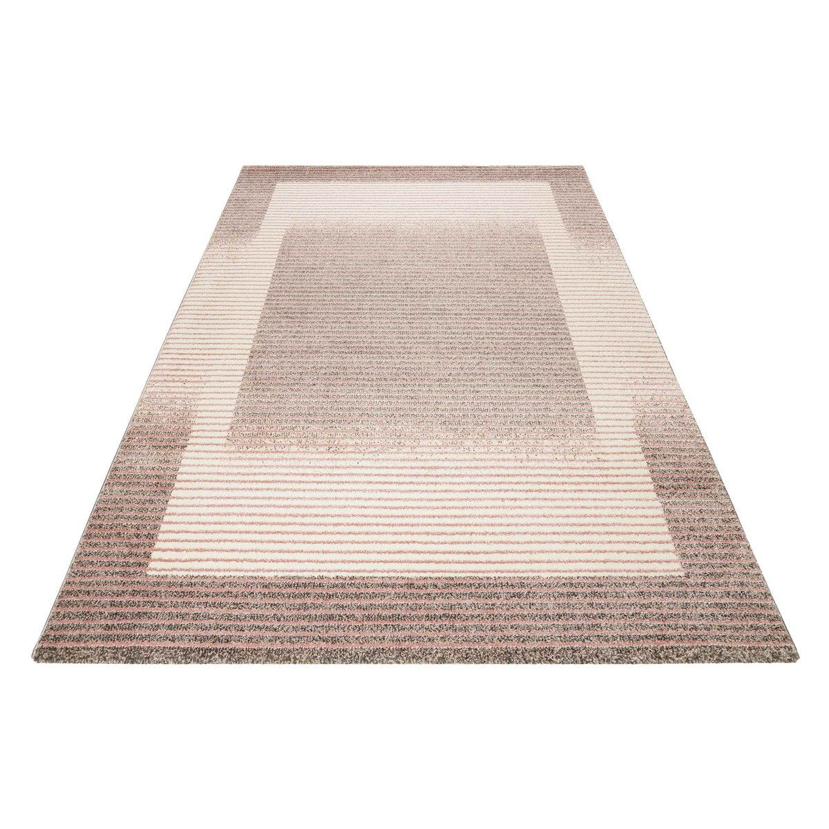 Tapis salon poil ras à relief sobre , VELVET FLOW rose, WECON HOME