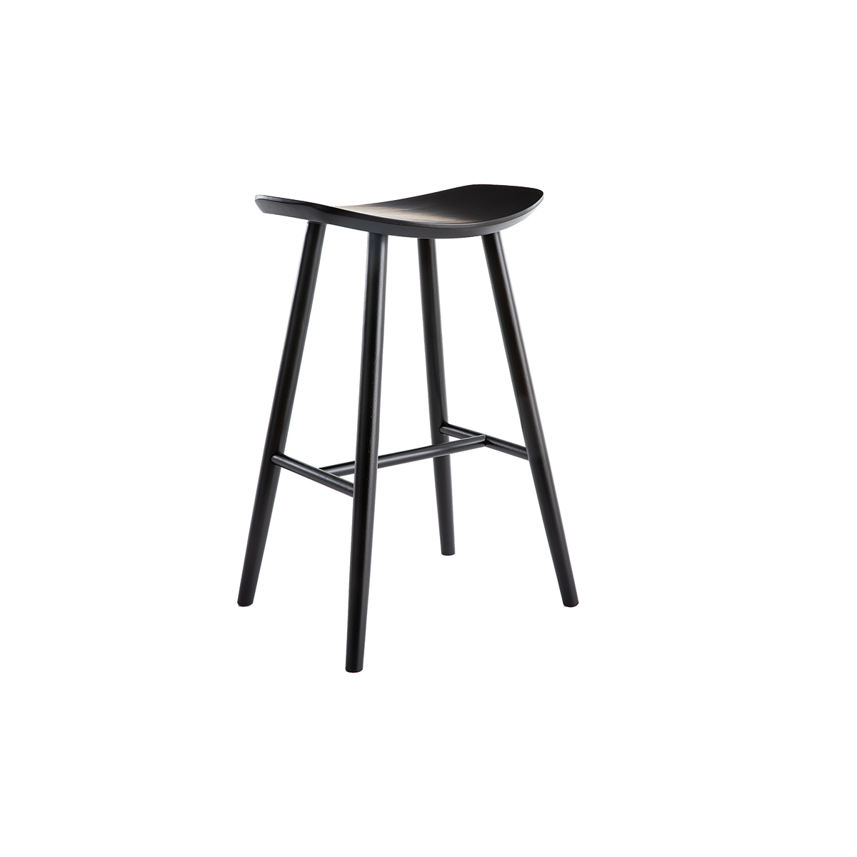 Tabouret de bar design en bois H72 cm DEMORY marron, MILIBOO