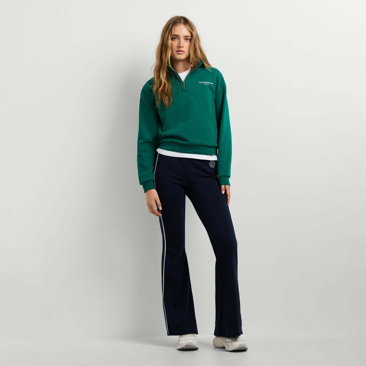 Sweat À Col Montant Avec Demi-Fermeture Éclair vert sherwood, PEPE JEANS