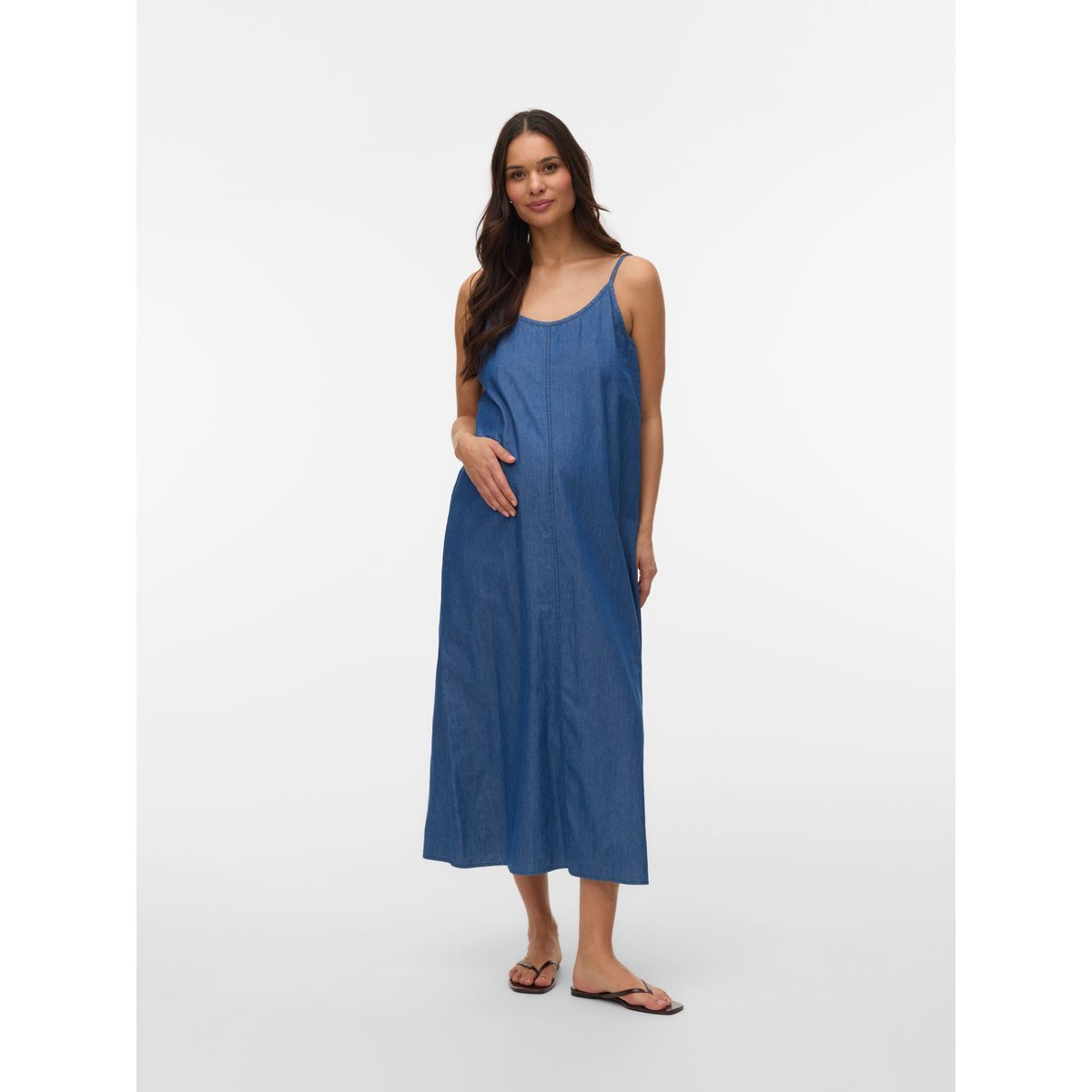 Robe medium blue denim, MAMA LICIOUS