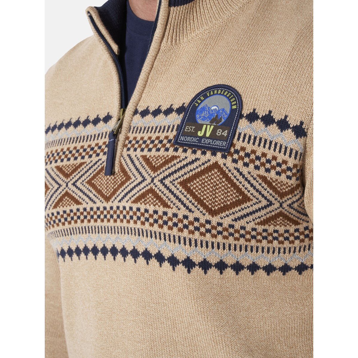 Pull KOBBE beige mélange, JAN VANDERSTORM