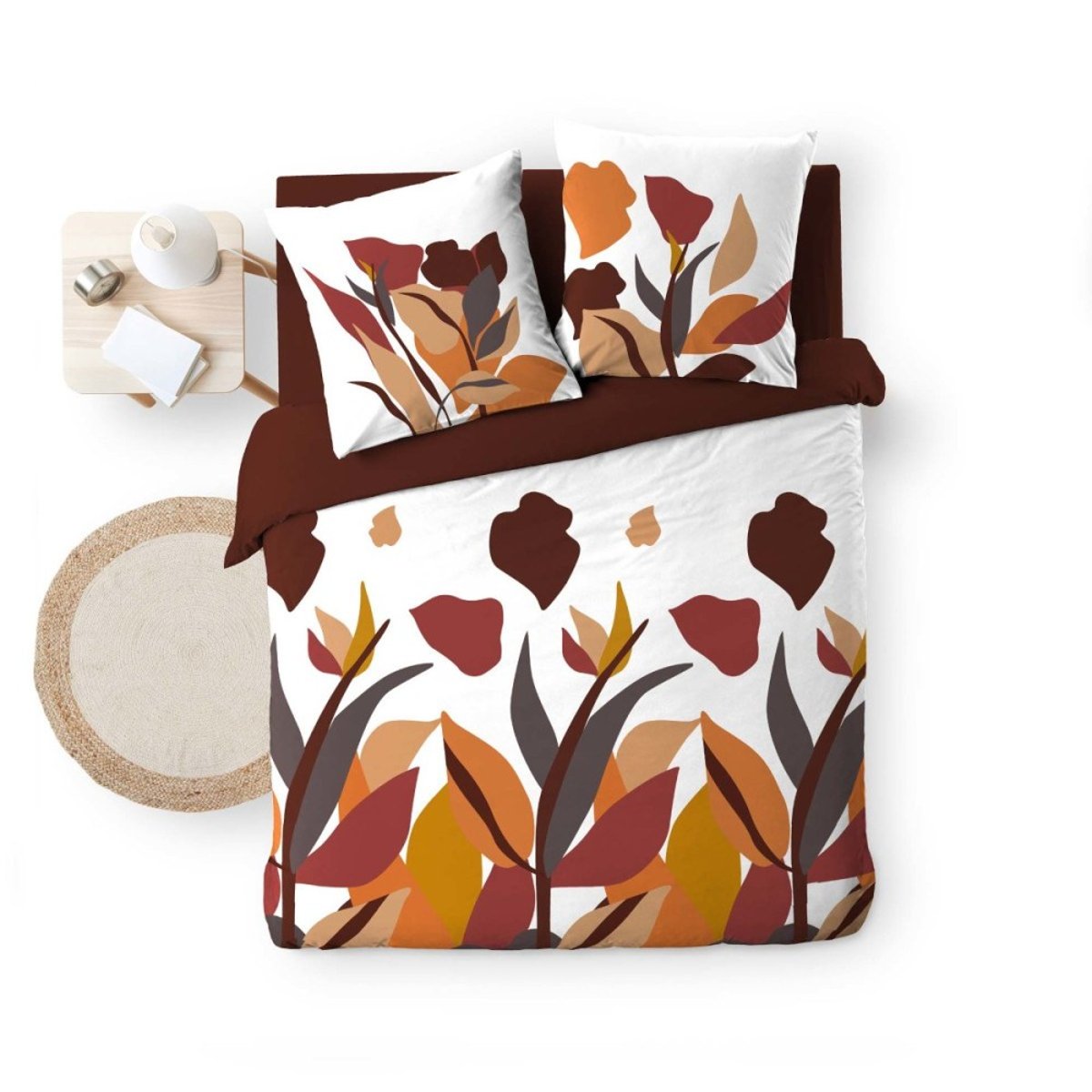 Housse de couette 240x220 + 2 taies 100% coton 57fils PALOMA multicolore, DECORATIE