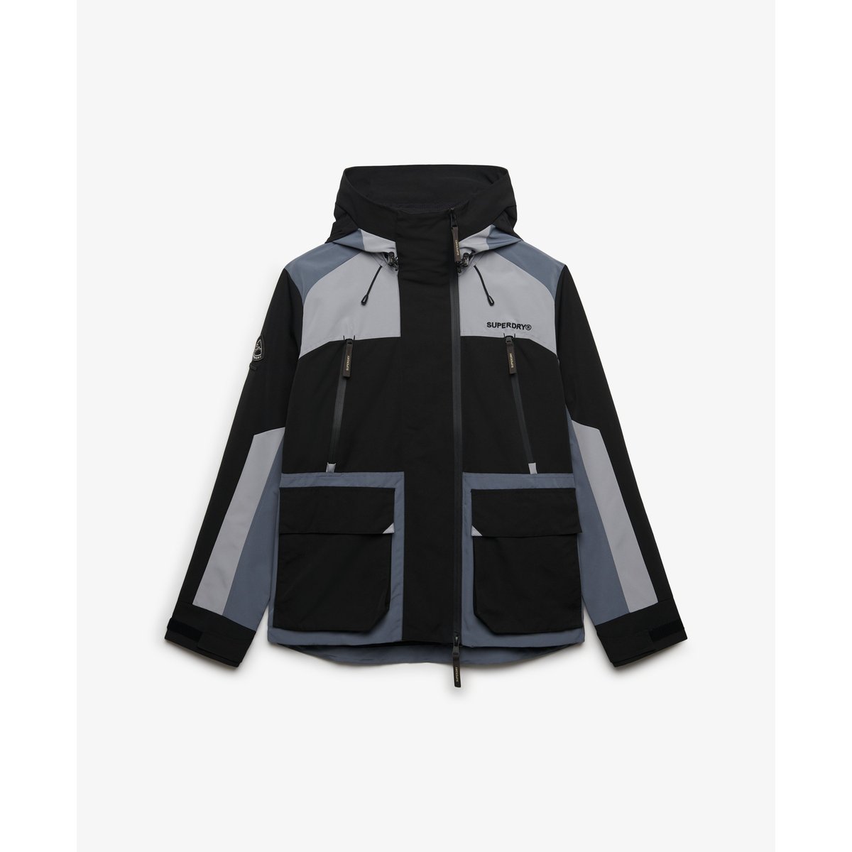 Veste Coupe-vent à Capuche Color Block noir, SUPERDRY