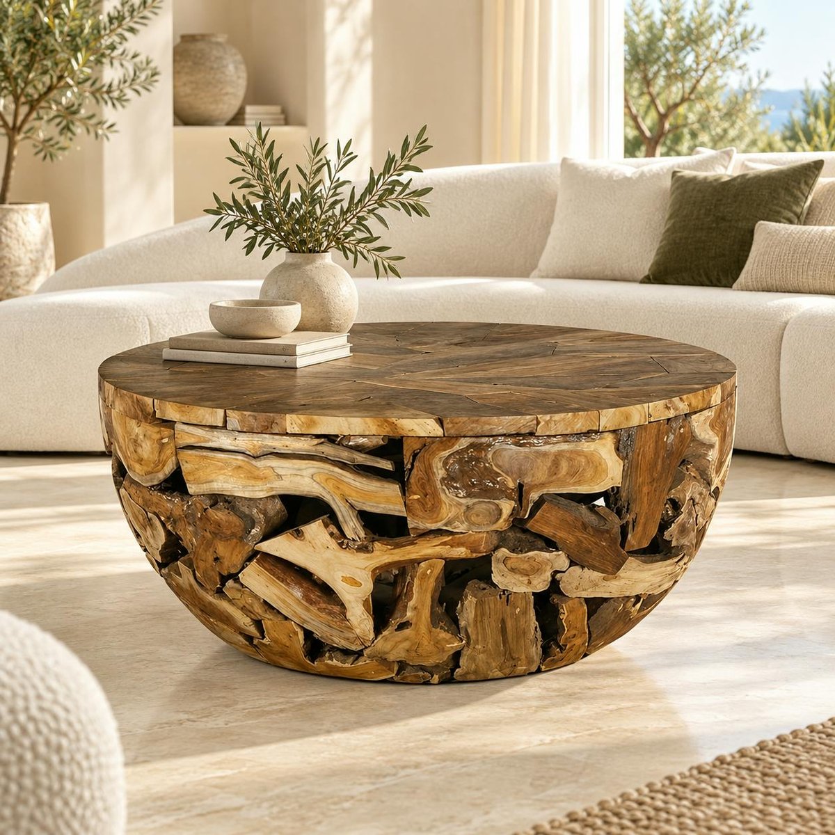 Table basse exotique bois de teck CANADA bois naturel, PIER IMPORT