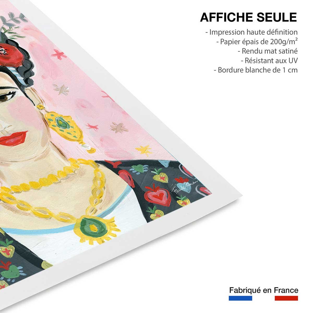 Affiche mode Hommage à Frida affiche seule, HEXOA