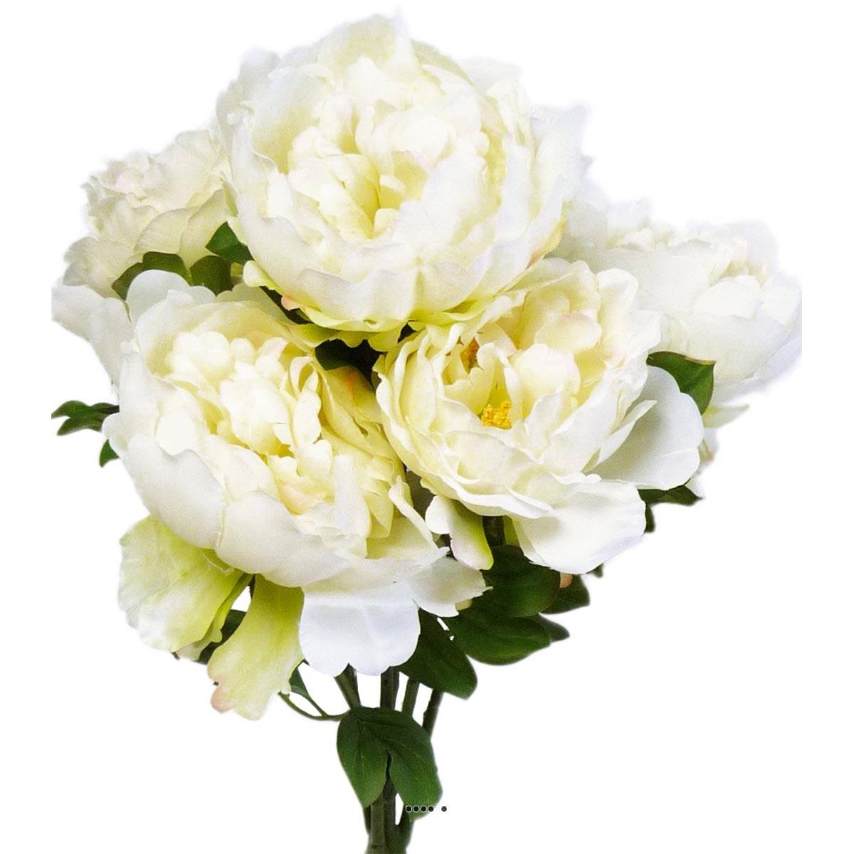 Bouquet de Pivoines artificielles 7 têtes crème, ARTIFICIELLES