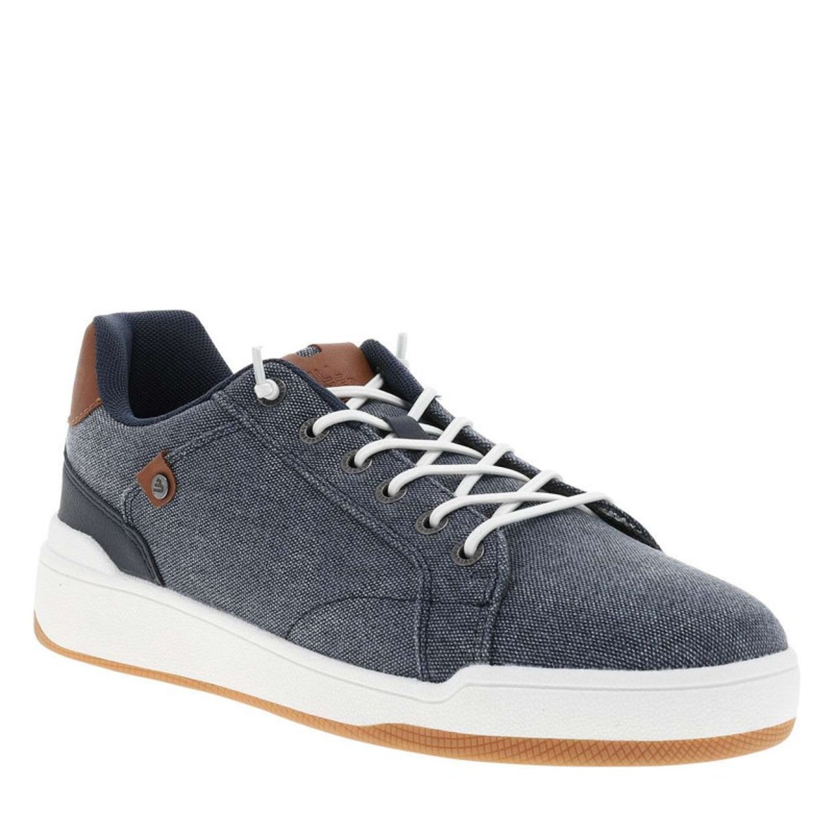 Sneakers bleu marine avec un talon plat et des lacets élastiqués bleu foncé, BULLBOXER