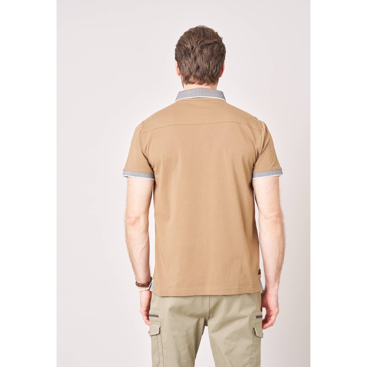 Polo regular homme en jersey coton EAGLE mocha, DEELUXE