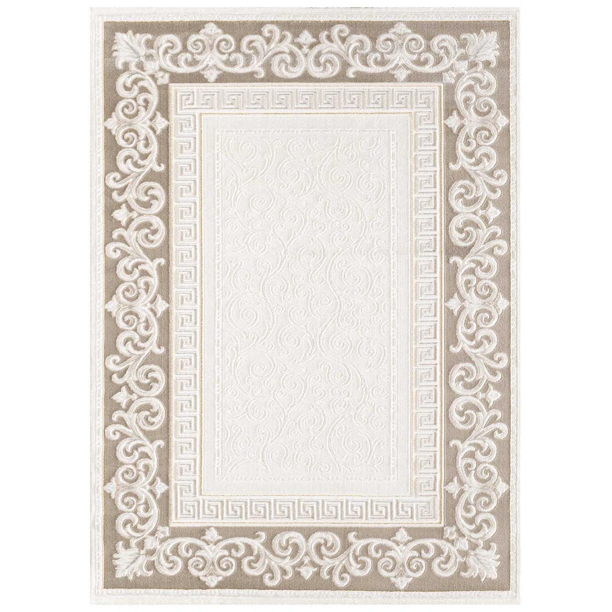 Tapis salon et chambre tissé motif simple LYN7 ASTA marron, gris, UN AMOUR DE TAPIS