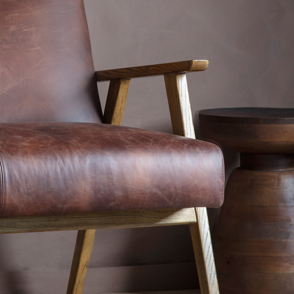 Berlin Mid-Century 2 Seater Leather Accent Sofa brown , ÉDITÉ