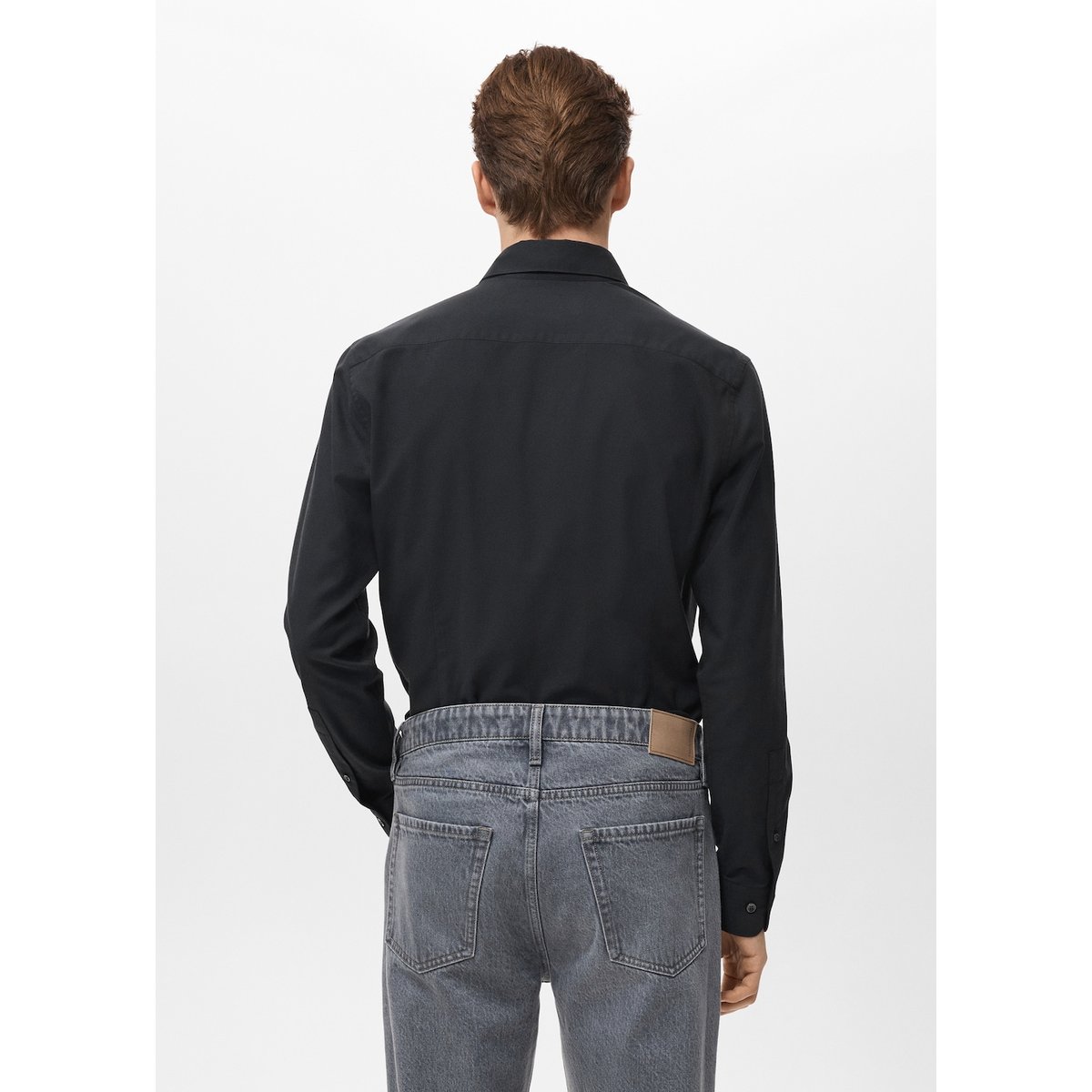 Chemise 100 % coton slim-fit noir, MANGO MAN