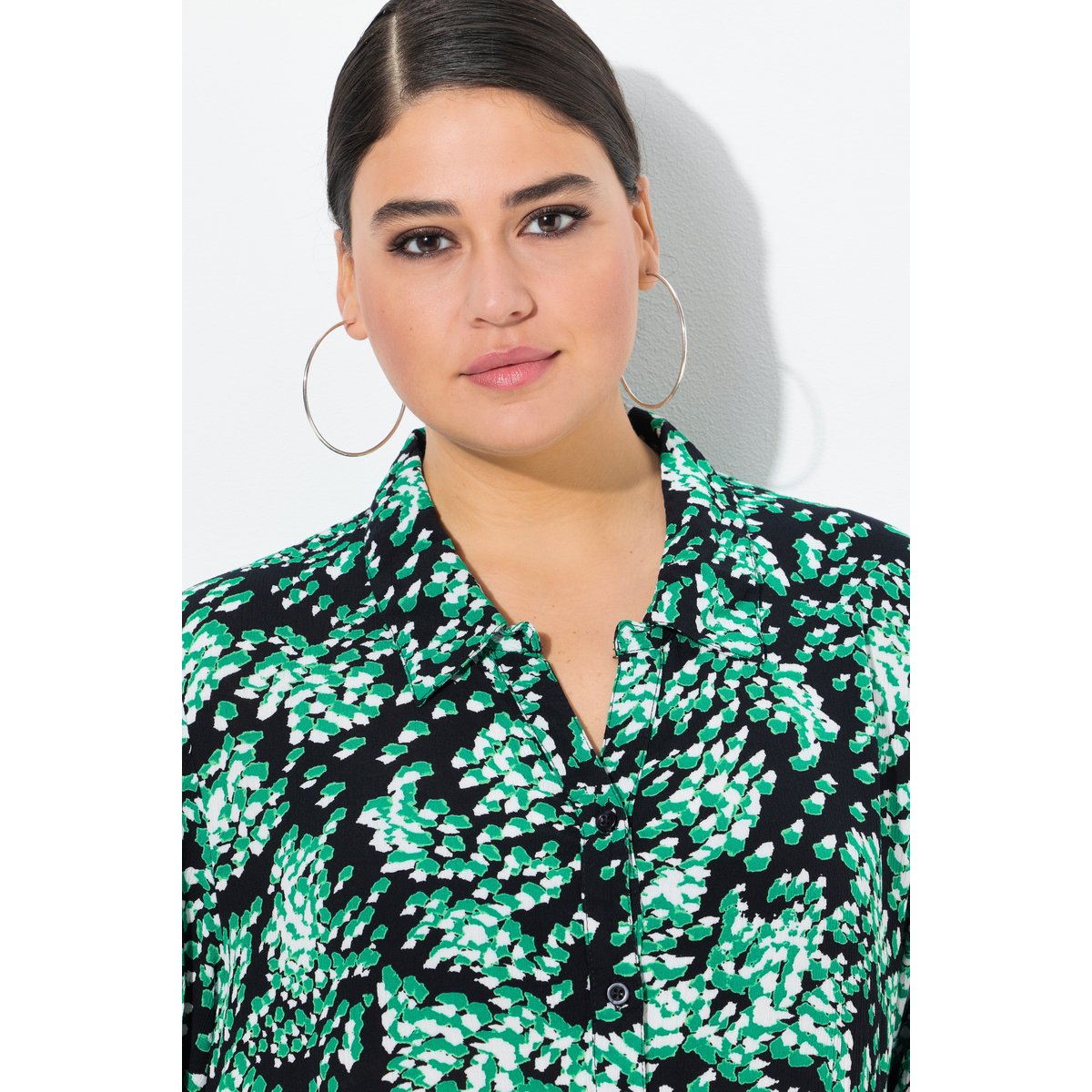 Robe chemisier coupe évasée noir, ULLA POPKEN