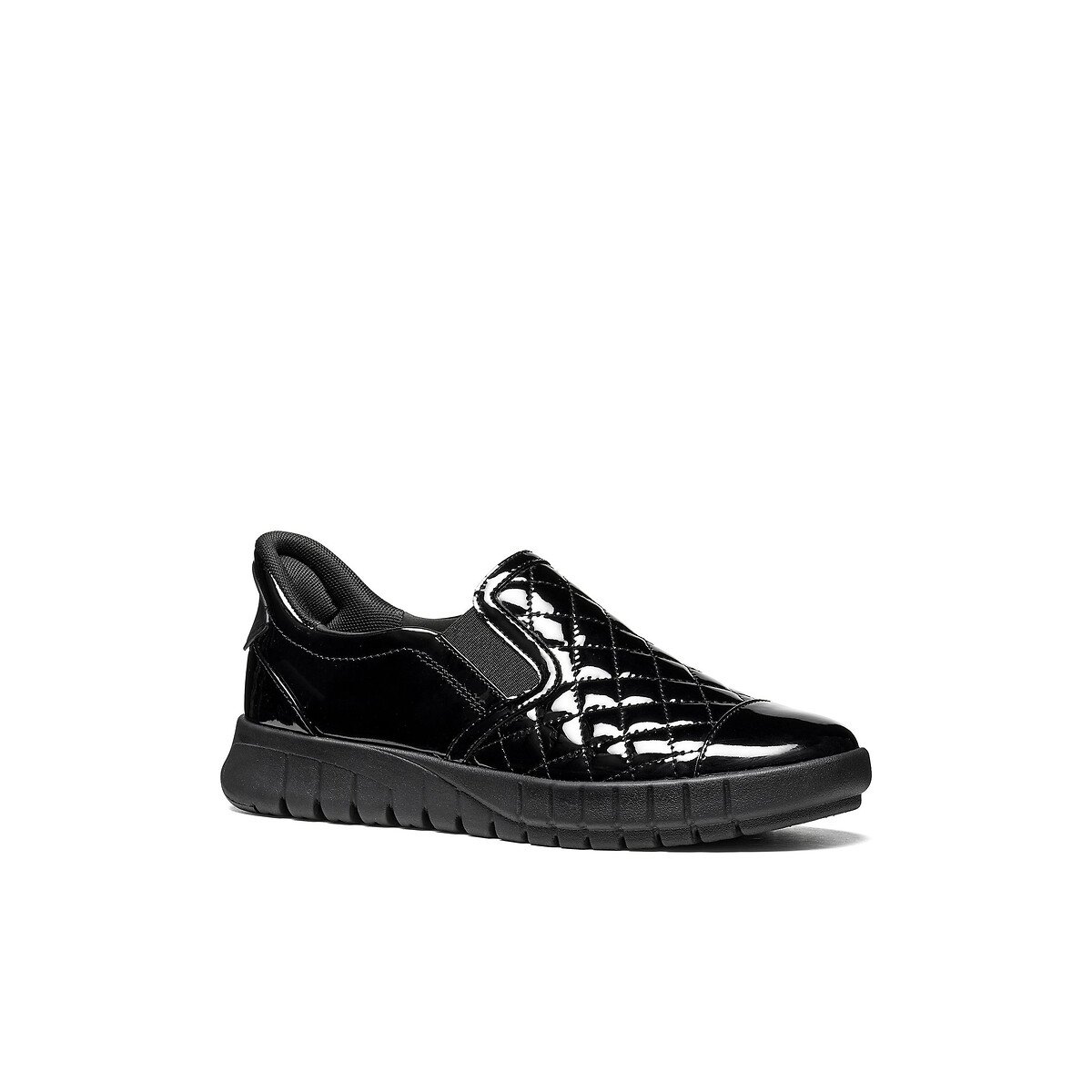 Mocassins vernis à enfiler, FLEXTRIDE, FAST-IN noir, GEOX