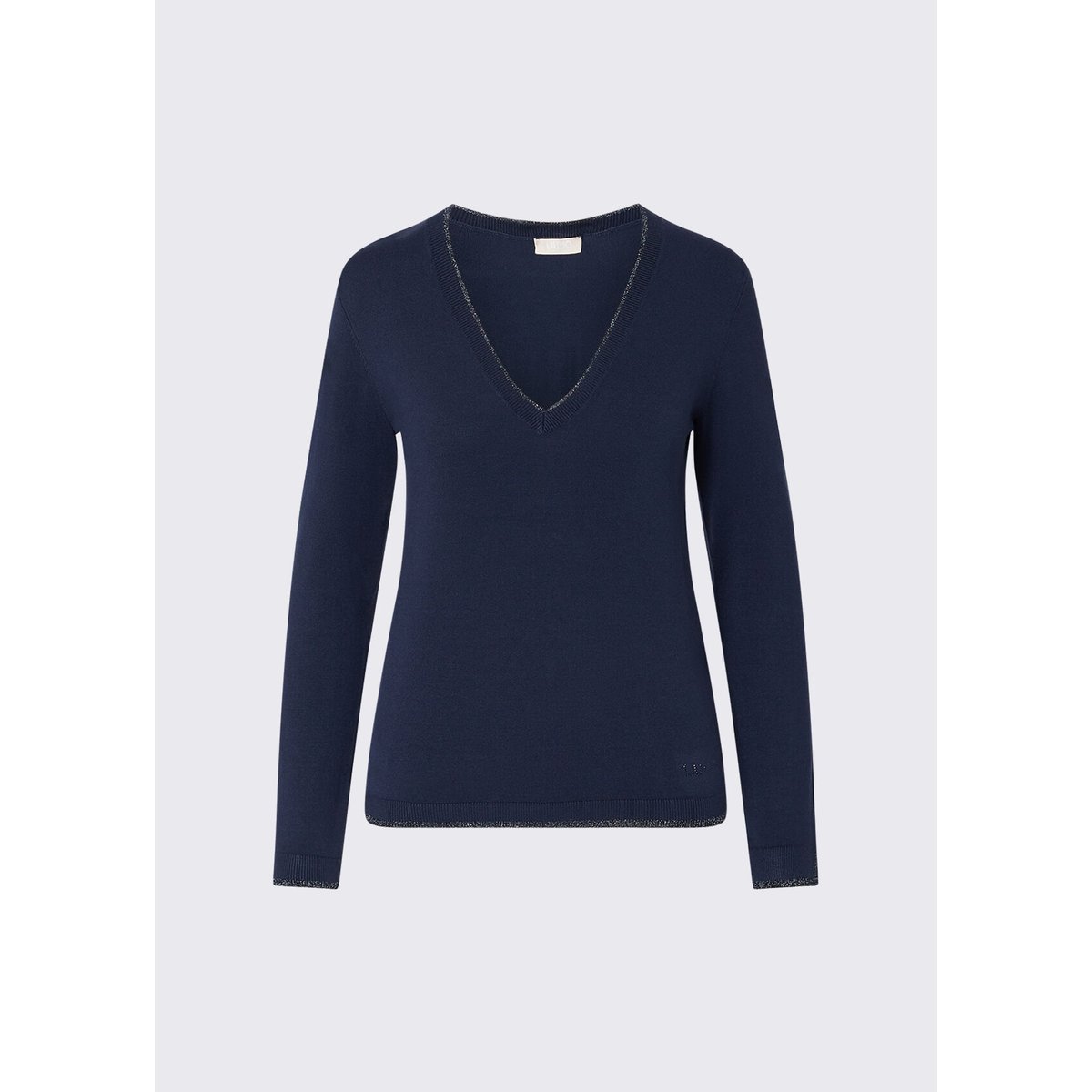 Pull à encolure en V bleu marine, LIU JO