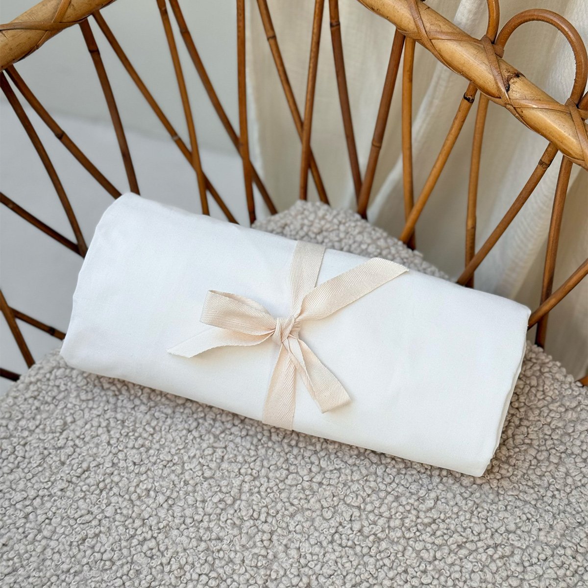 Drap housse enfant  90 x 190 cm ecru, PETIT BEGUIN