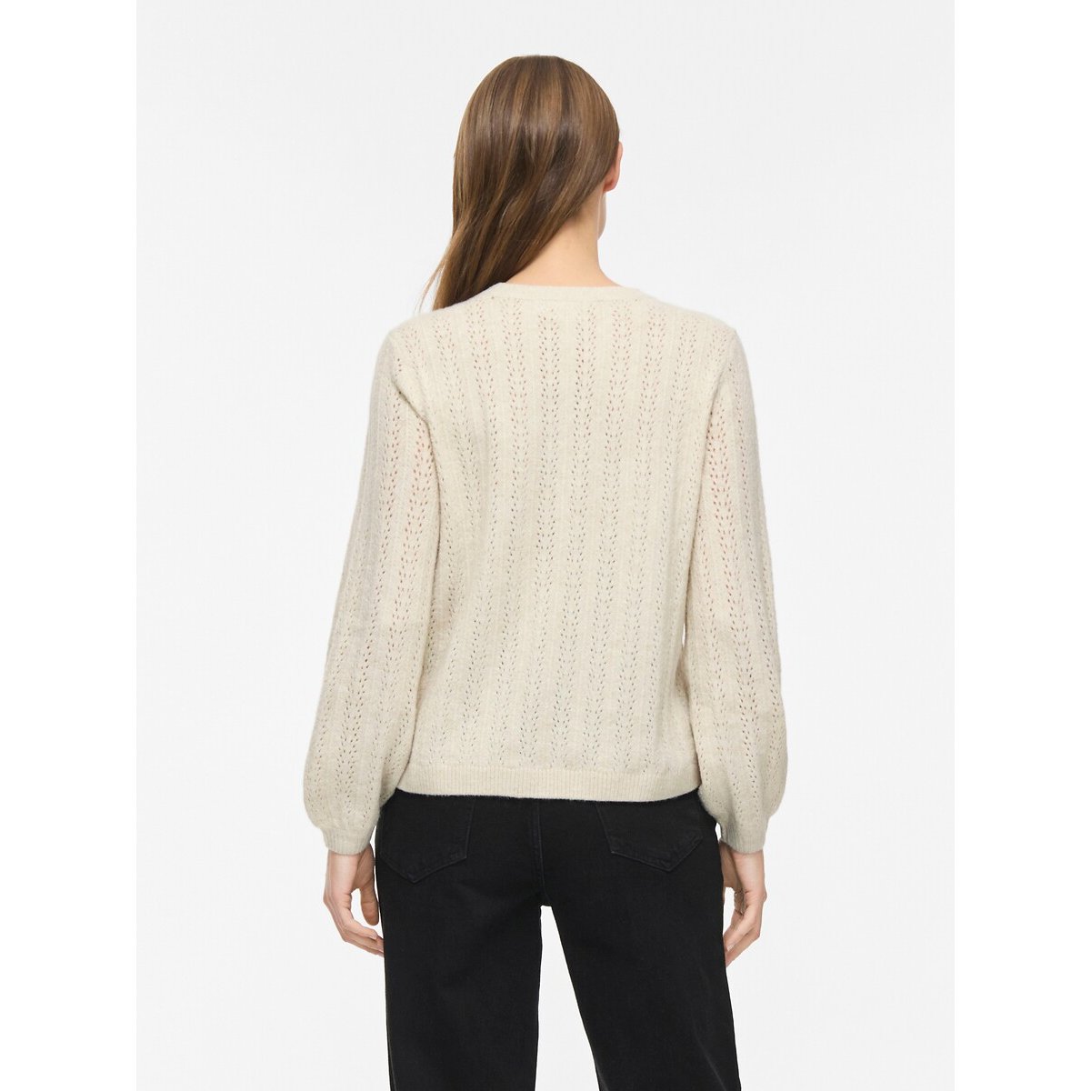 Openwork Crew Neck Jumper ecru , VILA