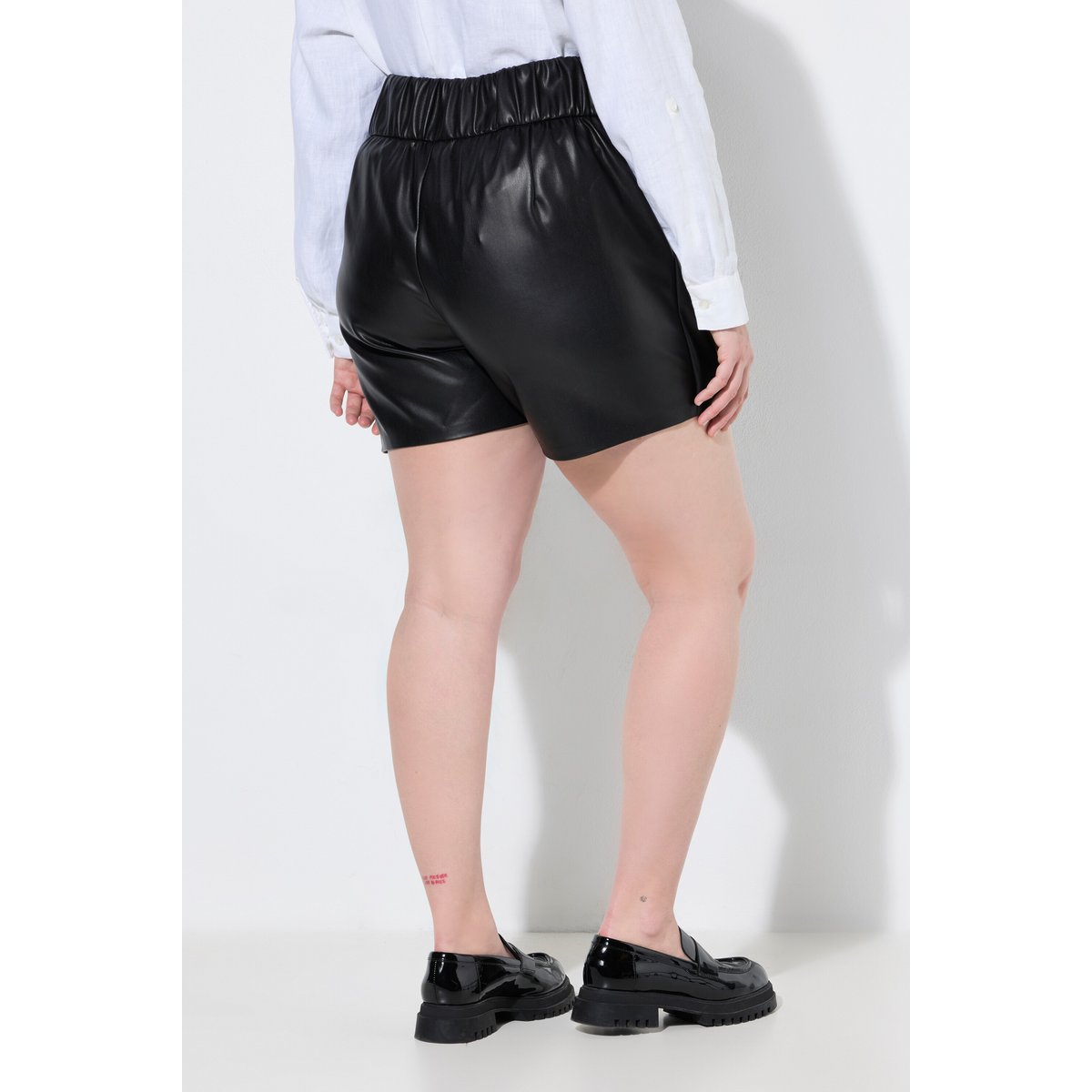Jupe-short aspect cuir noir, ULLA POPKEN