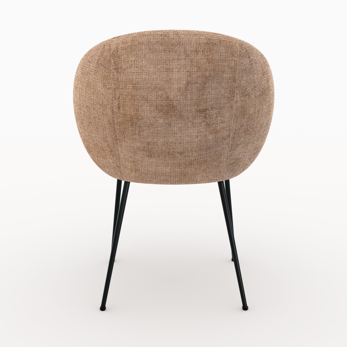 Chaise en velours chenillé, pieds en métal - BLOOMY marron, MAISON PAVANE