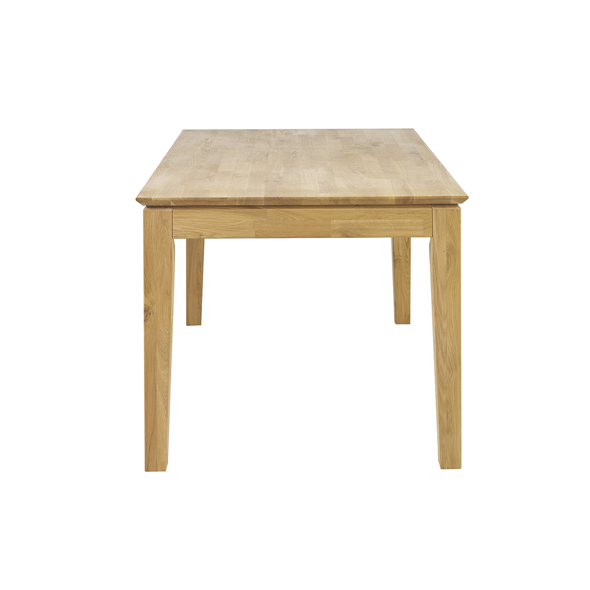 Table à manger extensible rectangulaire en bois clair chêne massif L160-220 cm YULIA bois brut, MILIBOO