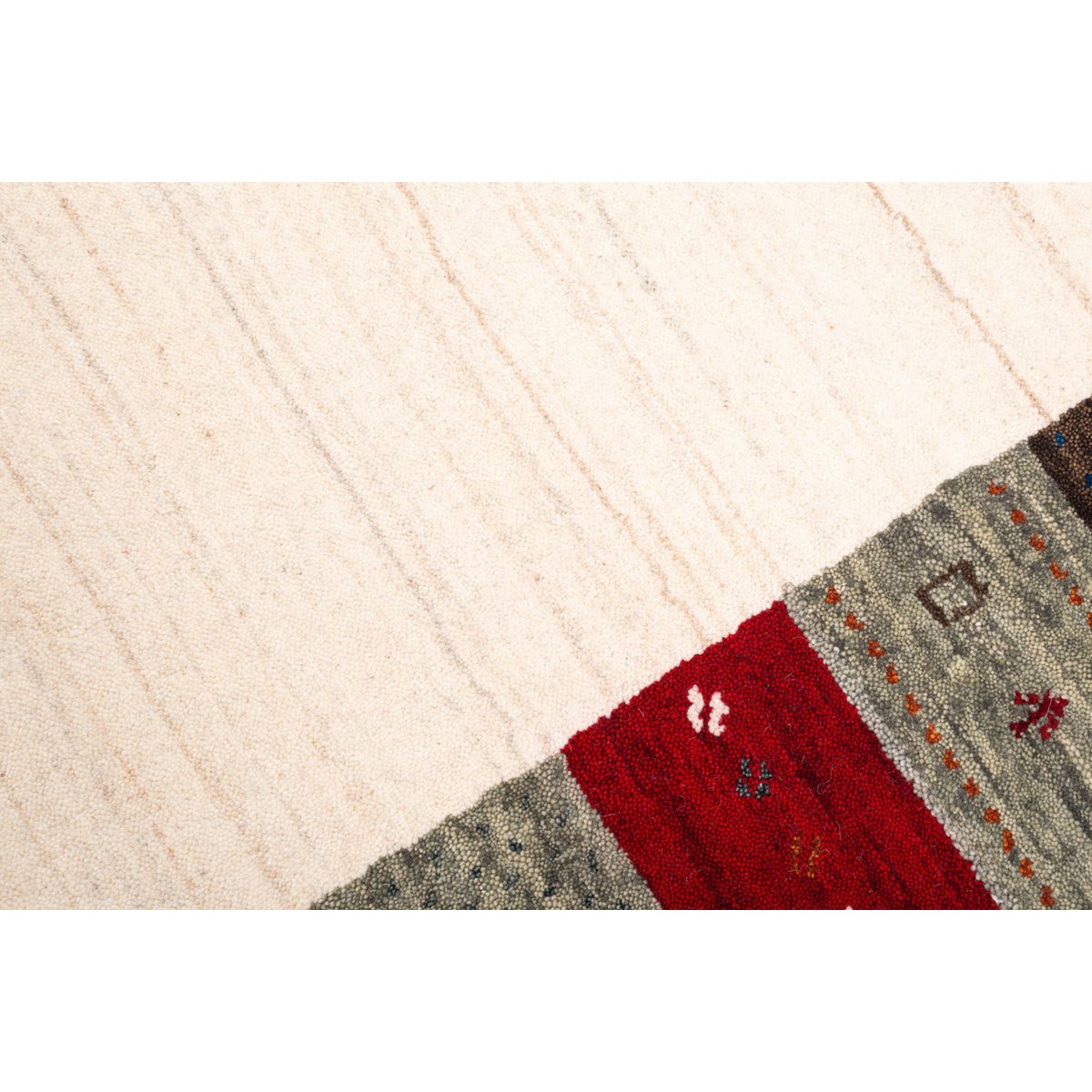 Tapis gabbeh New York Boxes tissé main gris, THEKO