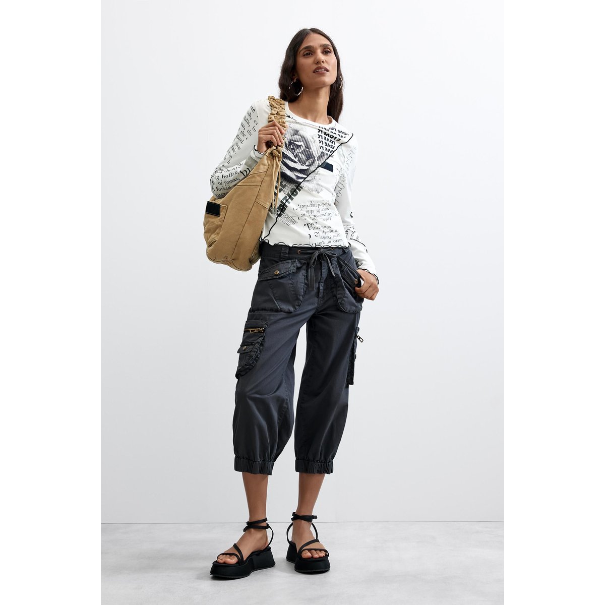 T-shirt imprimé 100 % coton blanc, DESIGUAL