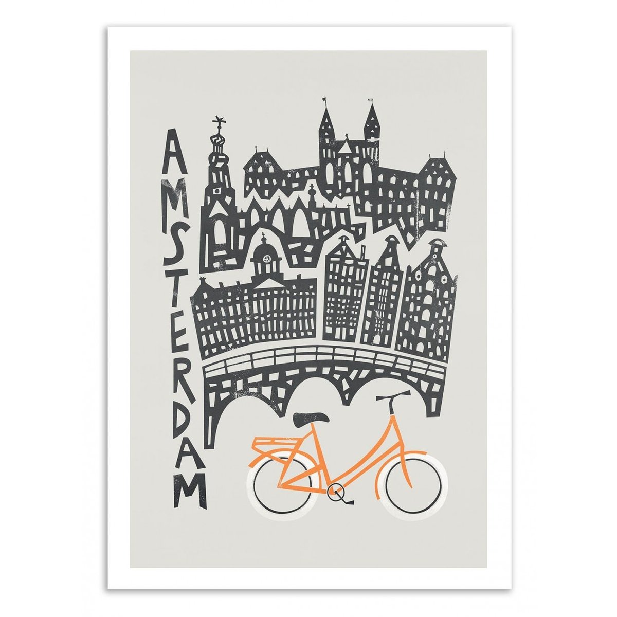 Affiche d'art - Amsterdam - Fox and Velvet orange, WALL EDITIONS