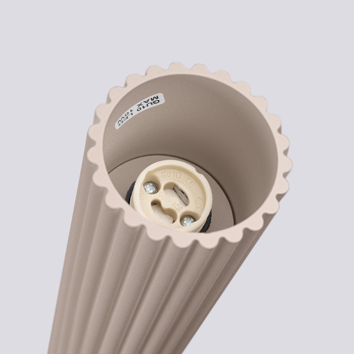Plafonnier Aluminium Taupe GU10 1 Karbon marron, EDEN